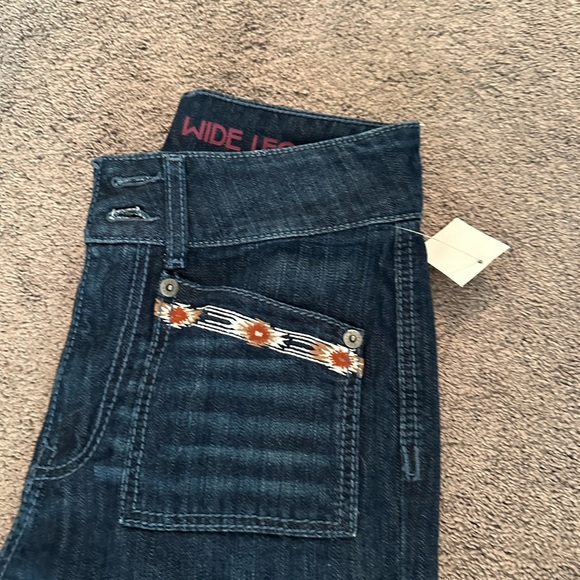 Women's Wrangler Wide-Leg Dark Blue Jeans - Picture 5 of 5